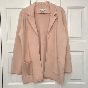Magaschoni, Pink Knit Cardigan Blazer open-front with two-pockets, Size M